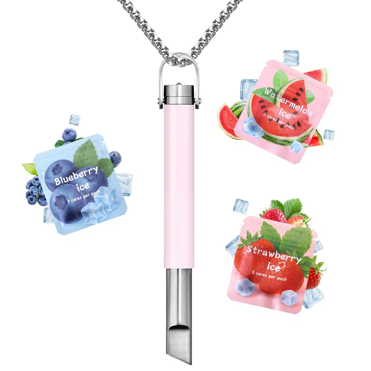 Collar de Respiración Resistencia Ajustable, Ayuda de Filtrado con Aromaterapia Reutilizable, Almohadillas núcleo de algodón de Sabor de Frutas, Perfecto para Relajación Diaria