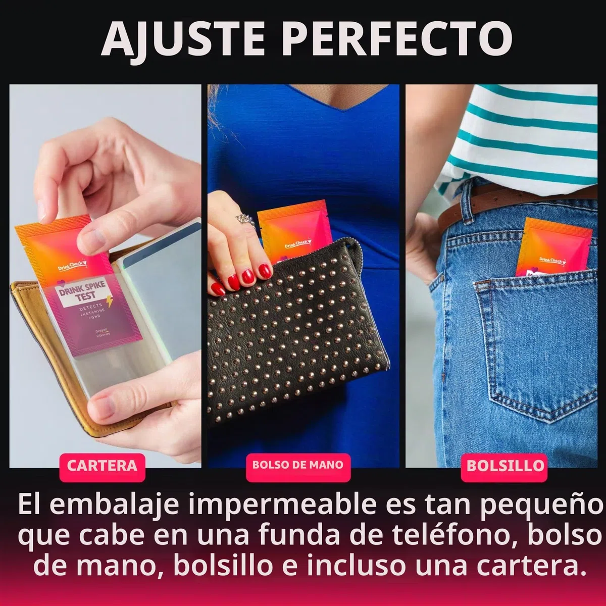 Tiras de Prueba para Bebidas | 1 Test Rápido para Detectar Drogas | Protege tu Seguridad en Fiestas, Bares y Eventos