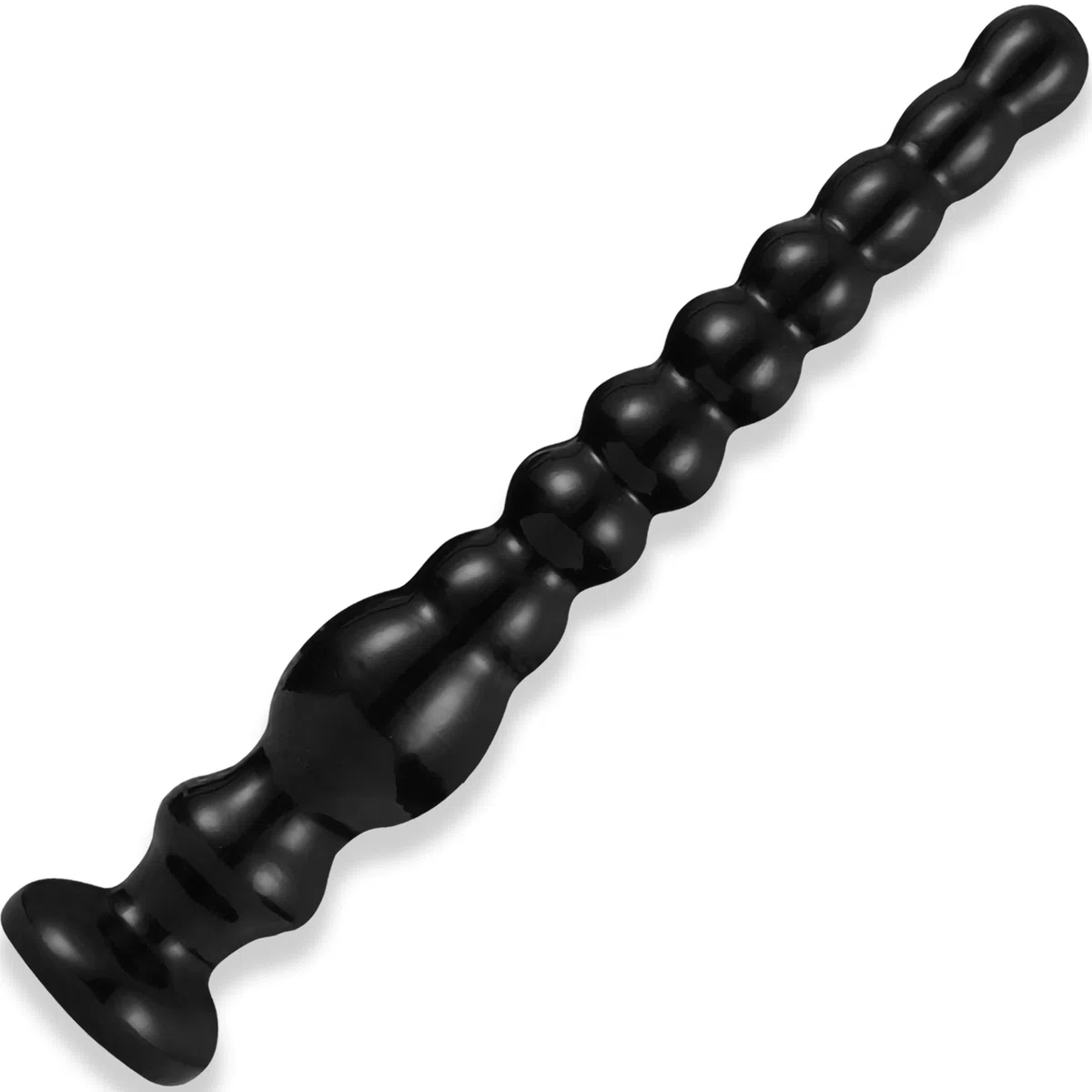 Dildo anal largo 33 cm con perlas anales Ø5 cm juguete sexual flexible para hombres y mujeres dildo negro con analkette penetración profunda estimulación intensa plug anal realista FOPS A62M
