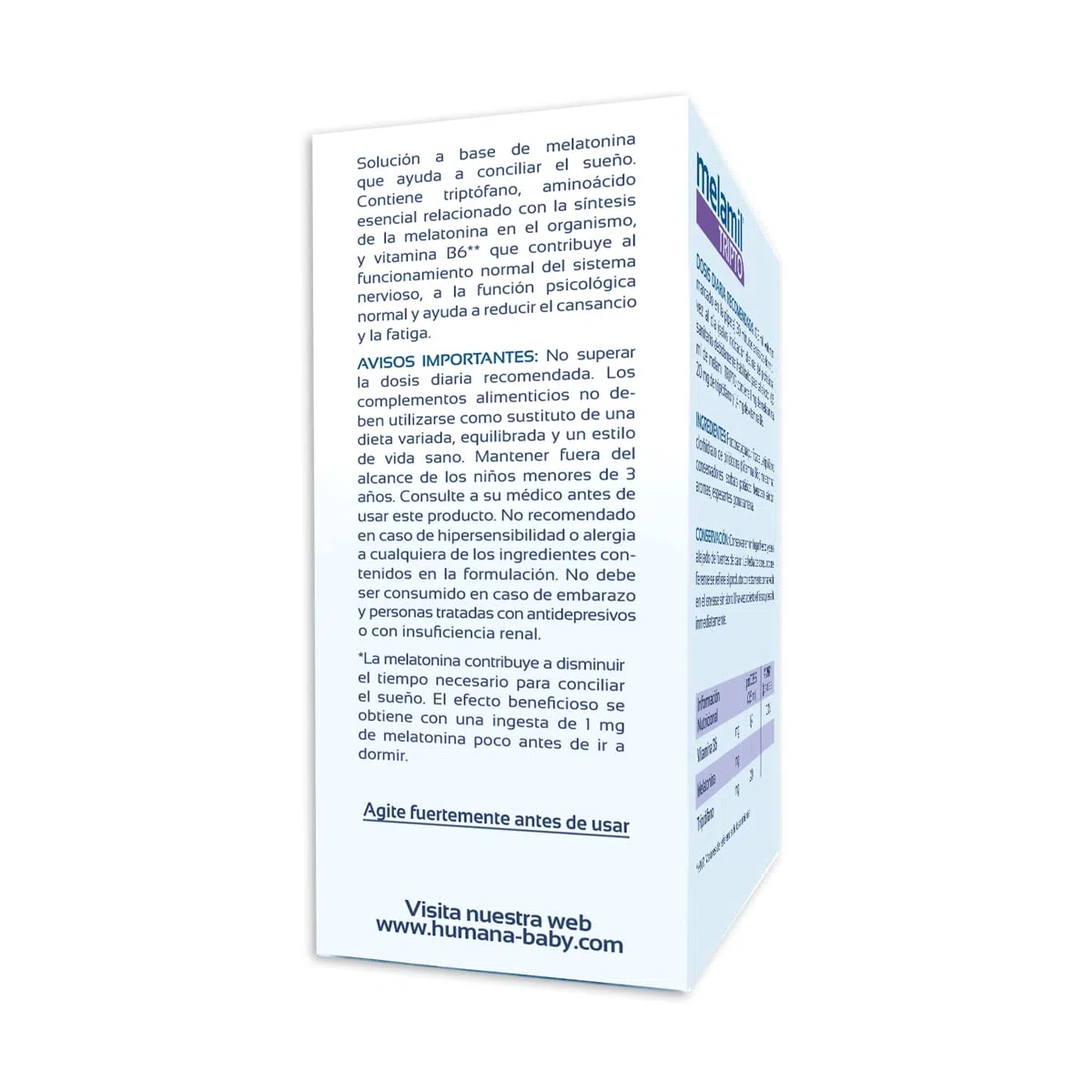 Melamil Tripto, complemento alimenticio a base de melatonina 99% pura, triptófano y vitamina B6 que ayuda a descansar cada noche, 30 ml en gotas