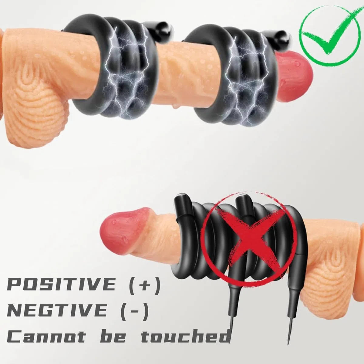 Electroestimulación Anillos para el Pene y Testículos Masculino Ereccion