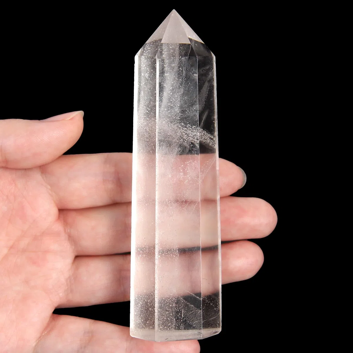 1 pieza Varita de Cristal de Cuarzo Transparente, 10-11 cm, Varitas de Cristal Natural, Cristales y Piedras Curativas, Torre de Piedra de Cristal, Caja de Regalo