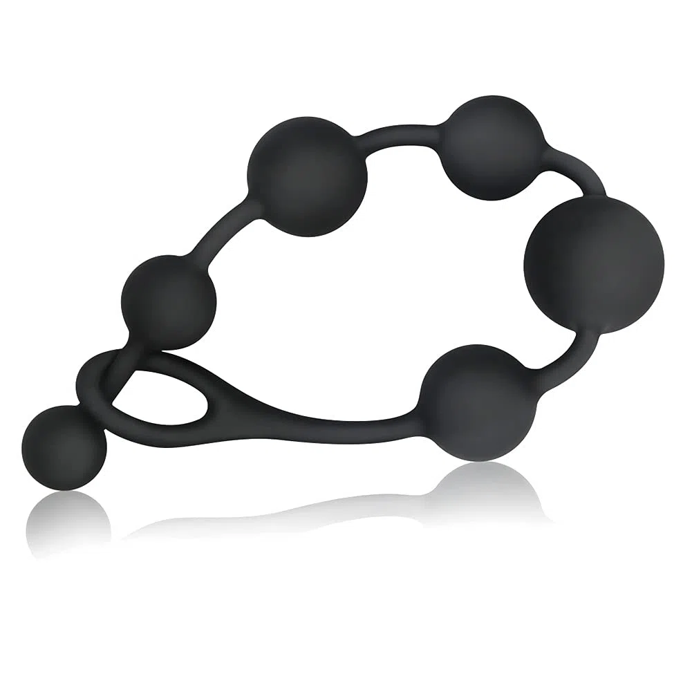 Plug Anal de Silicona, Entrenador Anal Flexible Plug de Cadena con 6 Bolas de Diferentes Tamaños Juguete Sexual Anal para Hombres, Mujeres y Parejas