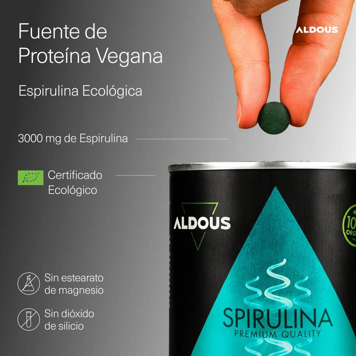 600 Comprimidos de Espirulina Ecologica | Máxima Dosis 100% Alga Spirulina Bio por Dosis - 3000mg | Saciante - Inhibidor de Apetito y Ansiedad 100% Natural - DETOX - Proteina Vegana para 100 Días