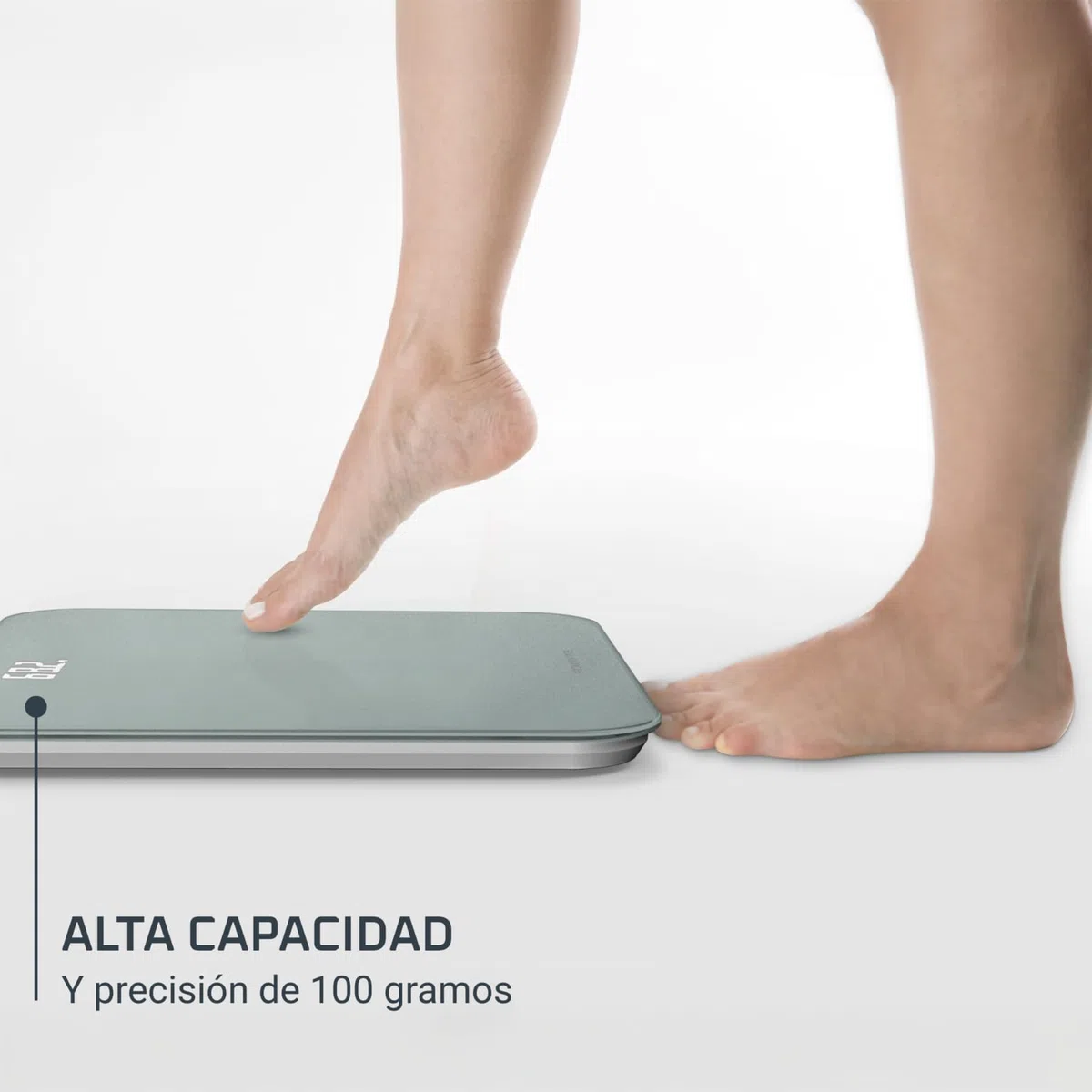 Rowenta Classic 2.0 Báscula de Baño Digital BS1903V0, Pantalla Invisible de Fácil Lectura, Diseño Efecto Eucalipto, Alta Precisión, Encendido Automático, Plataforma Amplia y Resistente