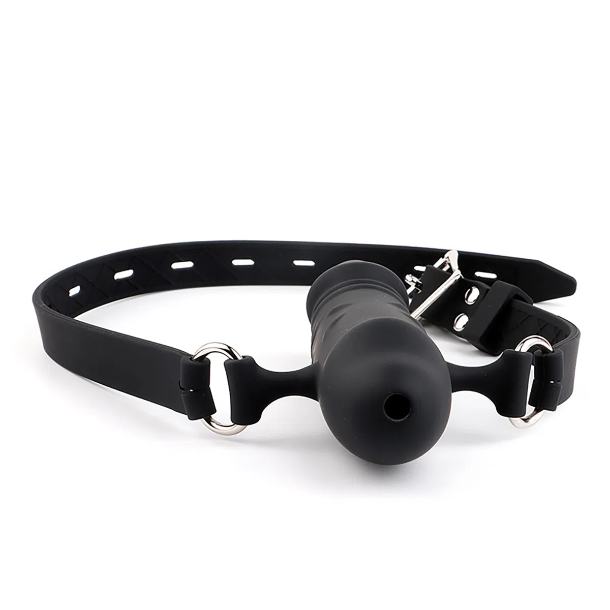 Penis Gag Silicone Dildo Gag Chastity Realistic Dildos Adjustable Belt BDSM Bondage Sex Toy Bondage Gear & Accessories Sex Toy (Black)