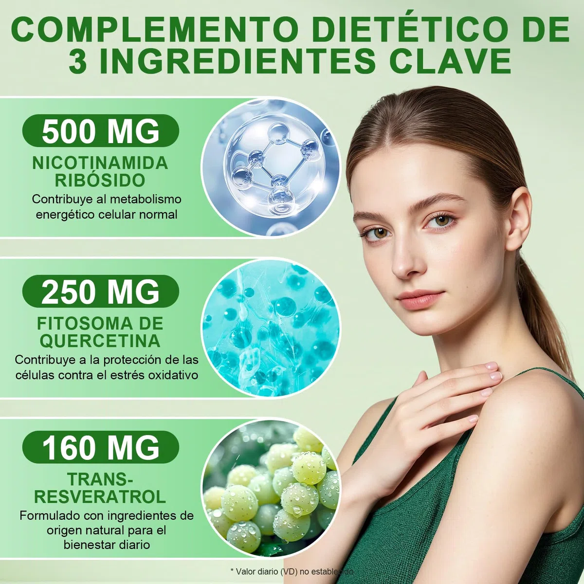 Nicotinamida Ribósido con Resveratrol y Quercetina 120 Cápsulas – Complemento Alimenticio