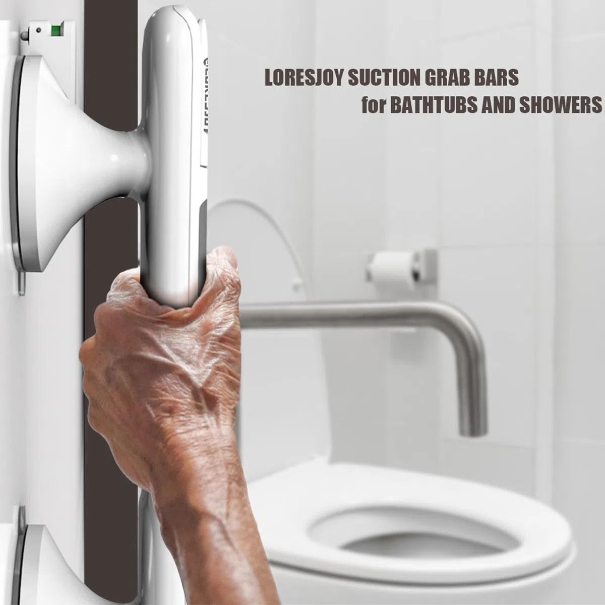 Asa de Seguridad para Baño con Ventosa, Asidero Baño Ventosa, Manija de la Ducha, Apoyabrazos del Cuarto, No Requiere Perforación, Ducha de Apoyo