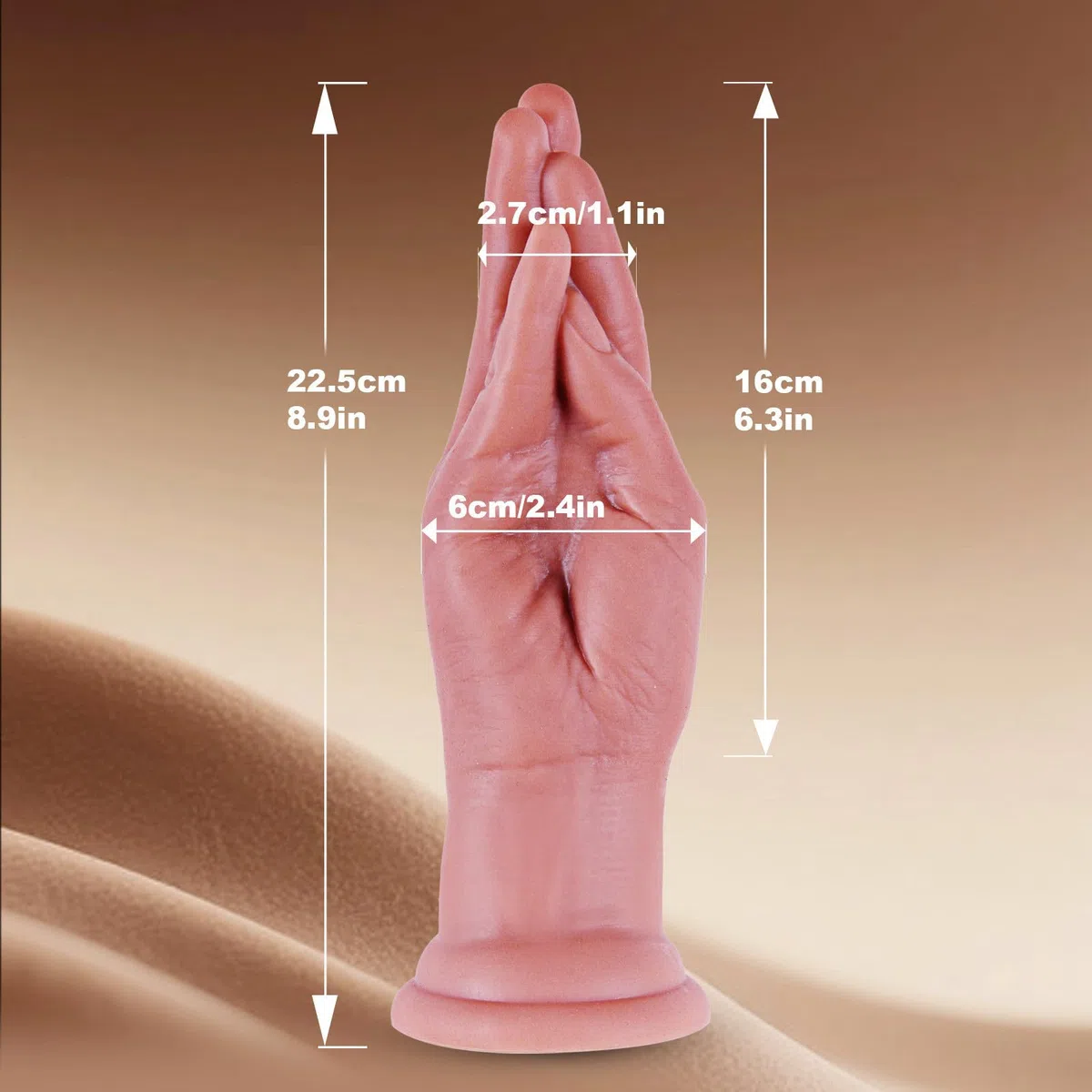 Plug anal con forma de mano de 22,5 cm, silicona suave, dildo monstruo gigante en forma de puño, ventosa potente, plug grande, para estimulación vaginal y anal, juguete sexual unisex