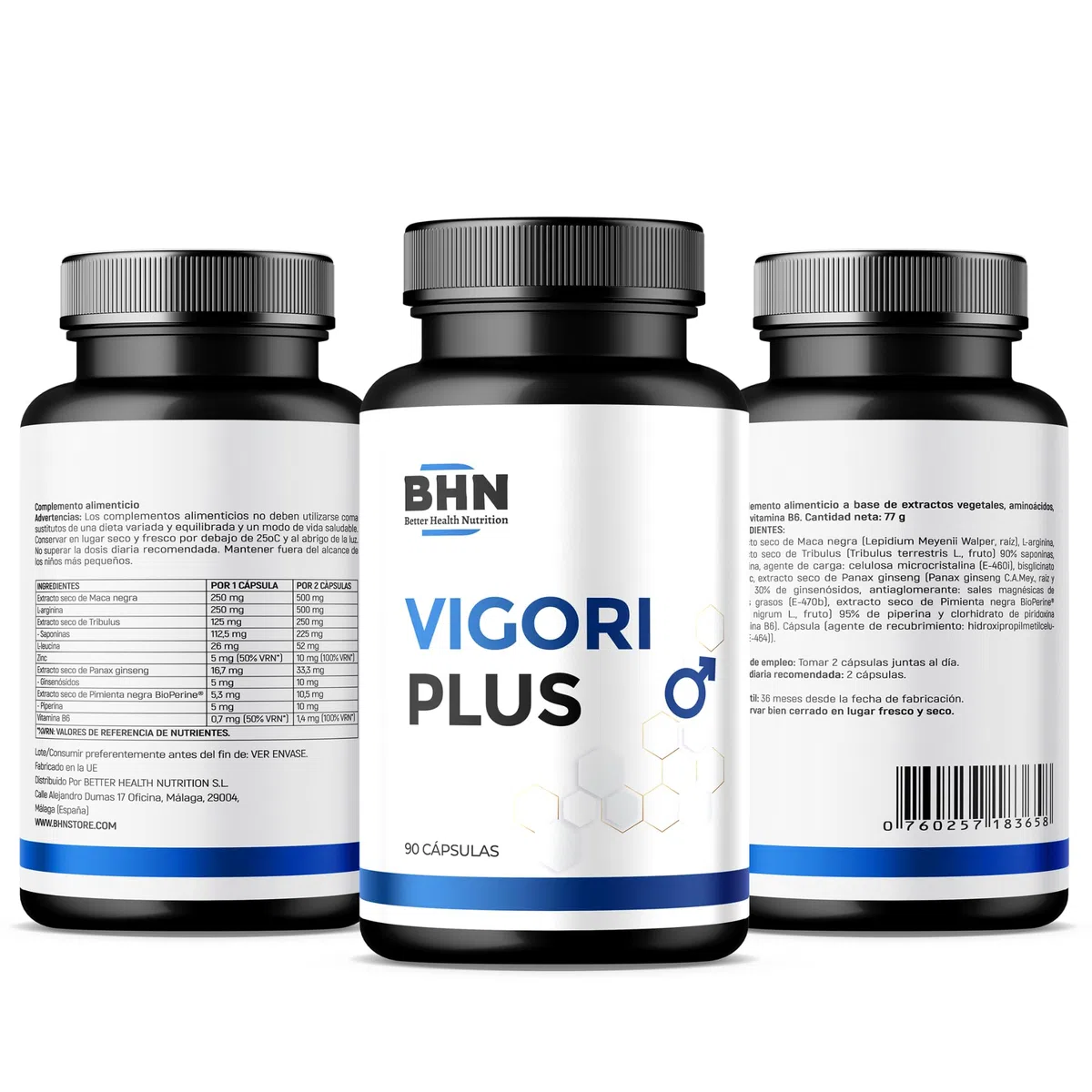 Testosterona Hombre - Más Energía y Resistencia, Apoyo para la Circulación Sanguínea - Fórmula Avanzada con Maca Negra, Tribulus Terrestris, Ginseng, L-Arginina y Zinc | 90 Cápsulas