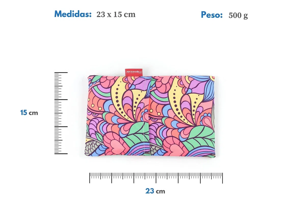 Saco Térmico de Semillas para microondas | Ayuda a Aliviar Dolores Musculares gracias al Calor Seco | Funda Lavable 100% Algodón Vitral (23 x 15 CM, Aroma Lavanda)