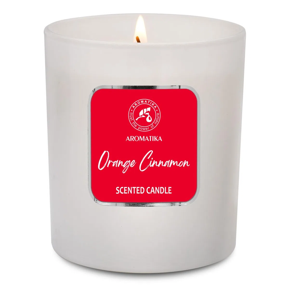 Vela Perfumada de Naranja y Canela 200g - Vela de Cera con Natural Aceite Esencial de Naranja y Canela - Aroma Navideño - Aromaterapia - SPA - Idea para Cumpleaños - Navidad