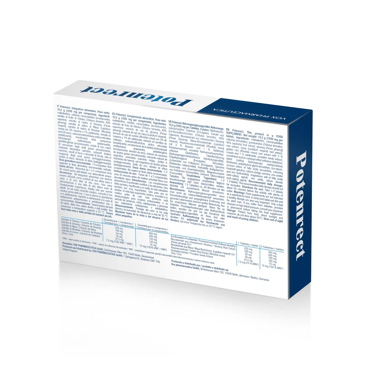 Fórmula Natural de Acción Rápida para Hombre – Comprimidos de Origen Vegetal – Complejo Herbal Seleccionado con Tribulus, Ginseng, Maca y Rhodiola – 10 Comprimidos (Panax)