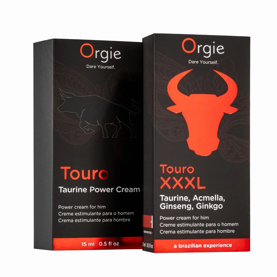 Touro XXXL Crema Masculina Estimulante con Efecto Vibrador y Sensación de Volumen | Ginseng, Acmella y Taurina | Potenciador de Erección | 15ml