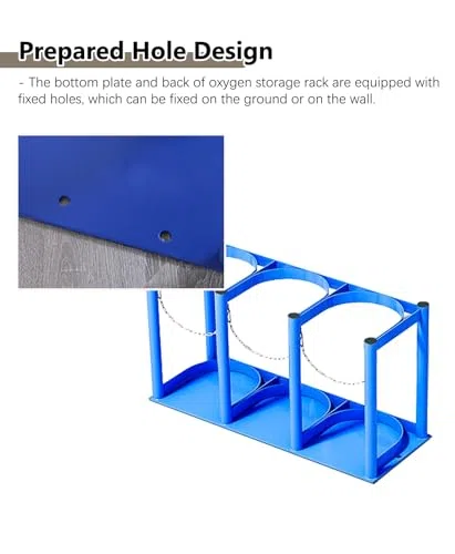 Soporte de tanque de oxígeno, soporte de cilindro médico duradero para un almacenamiento seguro, soporte compacto para depósito de gas para el hogar o la clínica