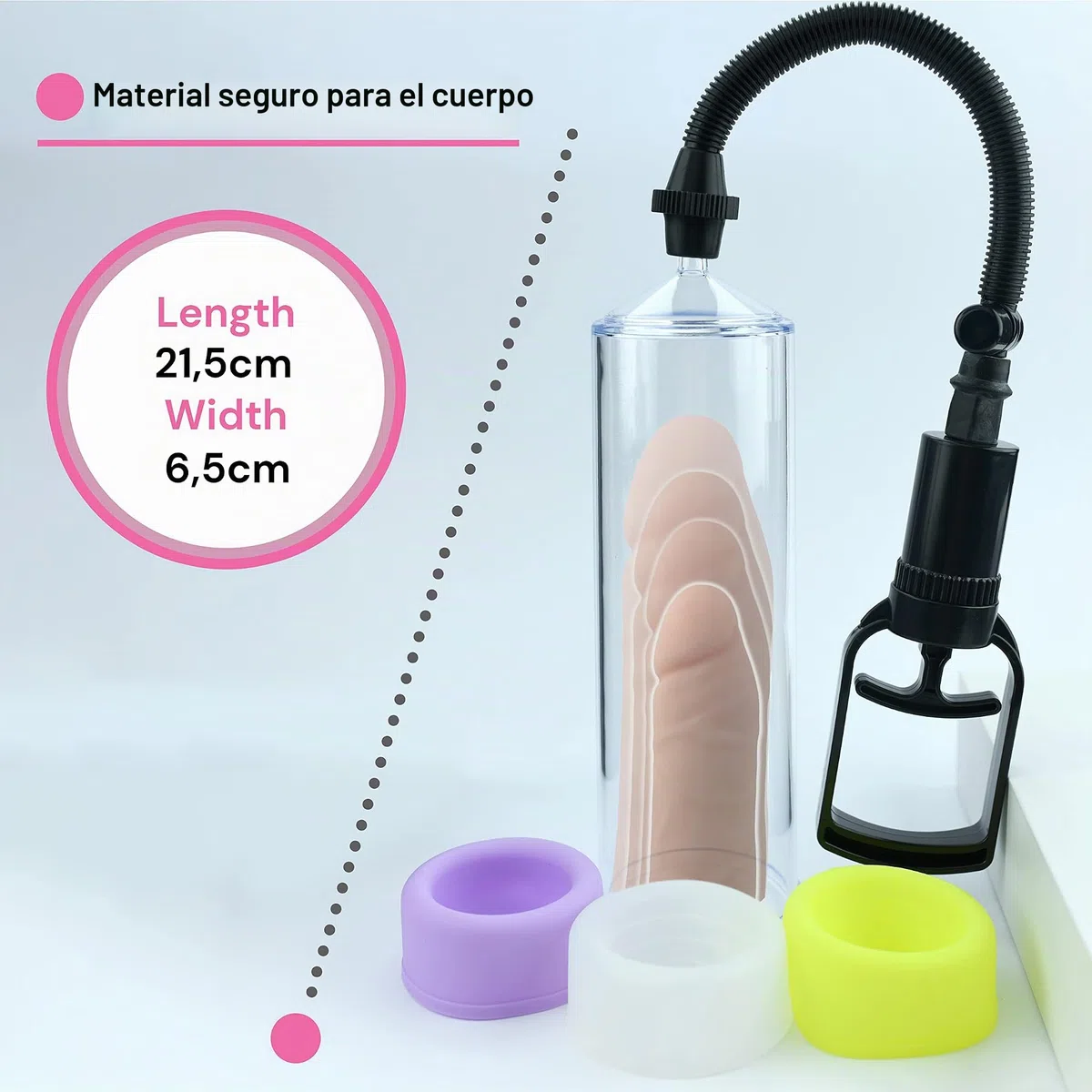 Bomba de vacio Juguetes eróticos para adultos: Bomba pene Alargamiento de pene masculino Sex toys Penis pump Juguetes sexuales Alargar pene Pompa pene Bomba vacio Aumento de pene hombre P02