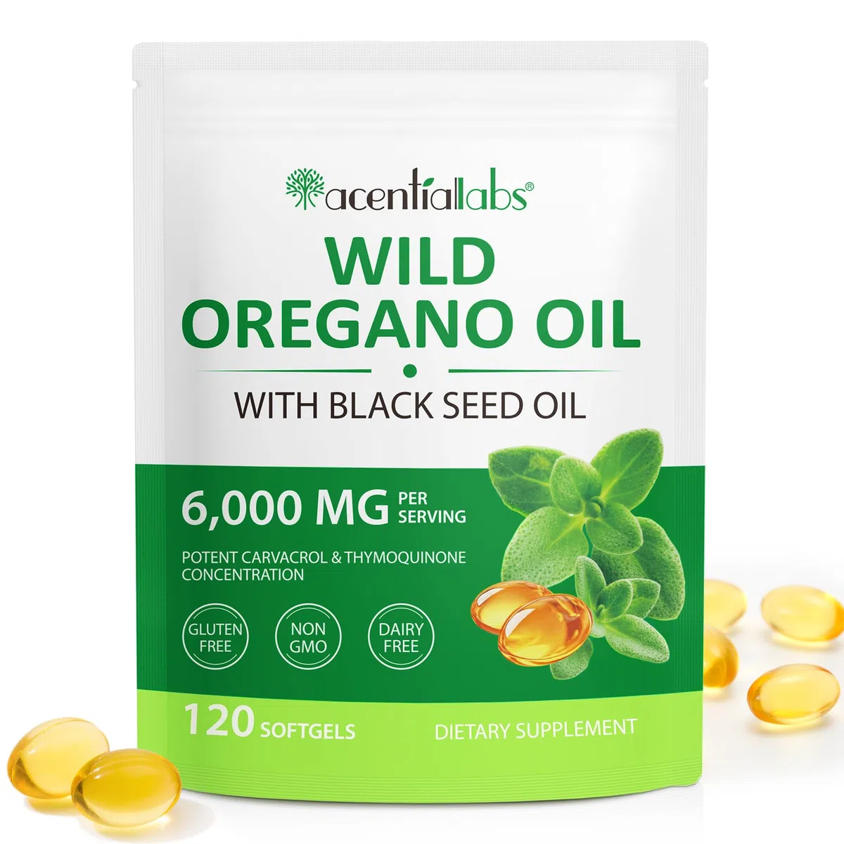 Aceite de Orégano con Aceite de Comino Negro, 120 Cápsulas