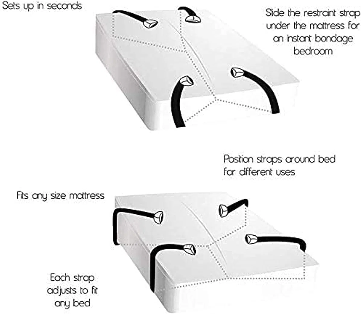 JSUOEO Montaje de Cama B-D-S-M Una Cuerda de Seguridad con una Postura Flexible Fija