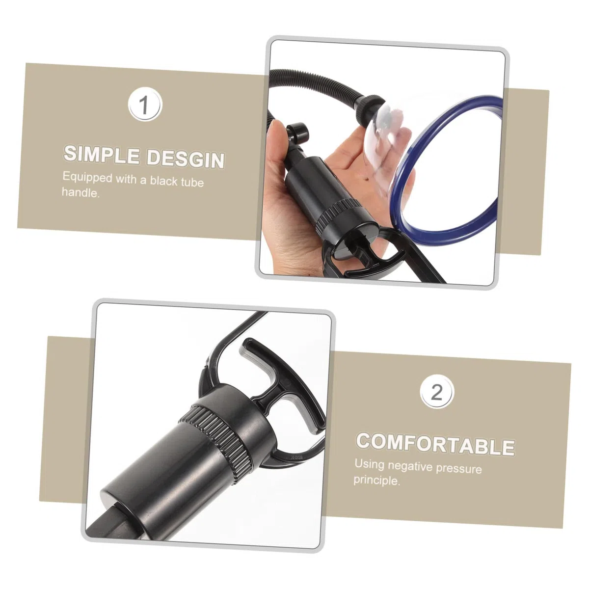 Toyvian Bomba de Masaje Manual para Mujeres Ventosas, Herramienta de Plástico y Goma para Estimular la Línea de Leche y Aplicar Presión Negativa en Spa y Salón