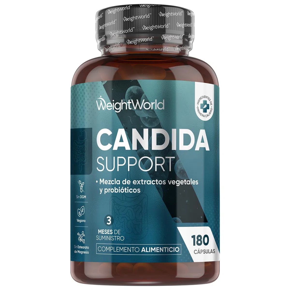 Probióticos para Flora Íntima Candida Support 180 Cápsulas Veganas con Lactobacillus Acidophilus, Bifidobacterium Bifidum, Zinc, Ácido Caprílico, Aloe Vera y Más para 3 Meses
