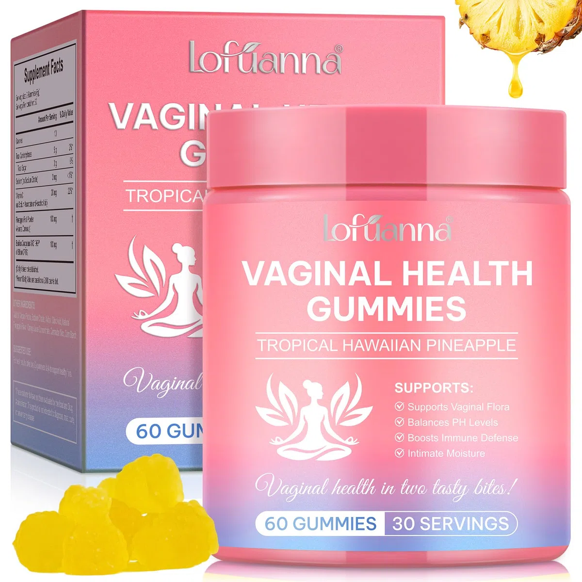 Probioticos Mujer Flora Intima,Probiotic for Women,Probióticos Vaginales pH Femenino Gummies,Probióticos Vaginales para Mujeres con Equilibrio de pH,Promover la Salud de la Mujer, Mejorar la Inmunidad