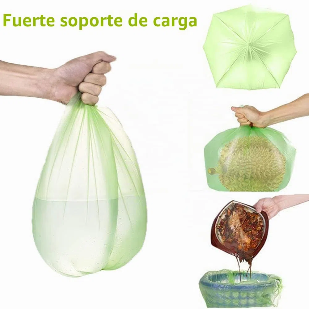 100 bolsas de basura orgánicas resistentes al desgarro para cocinas y alimentos, 100% compostables y biodegradables, bolsas de desechos de almidón de maíz 30 l