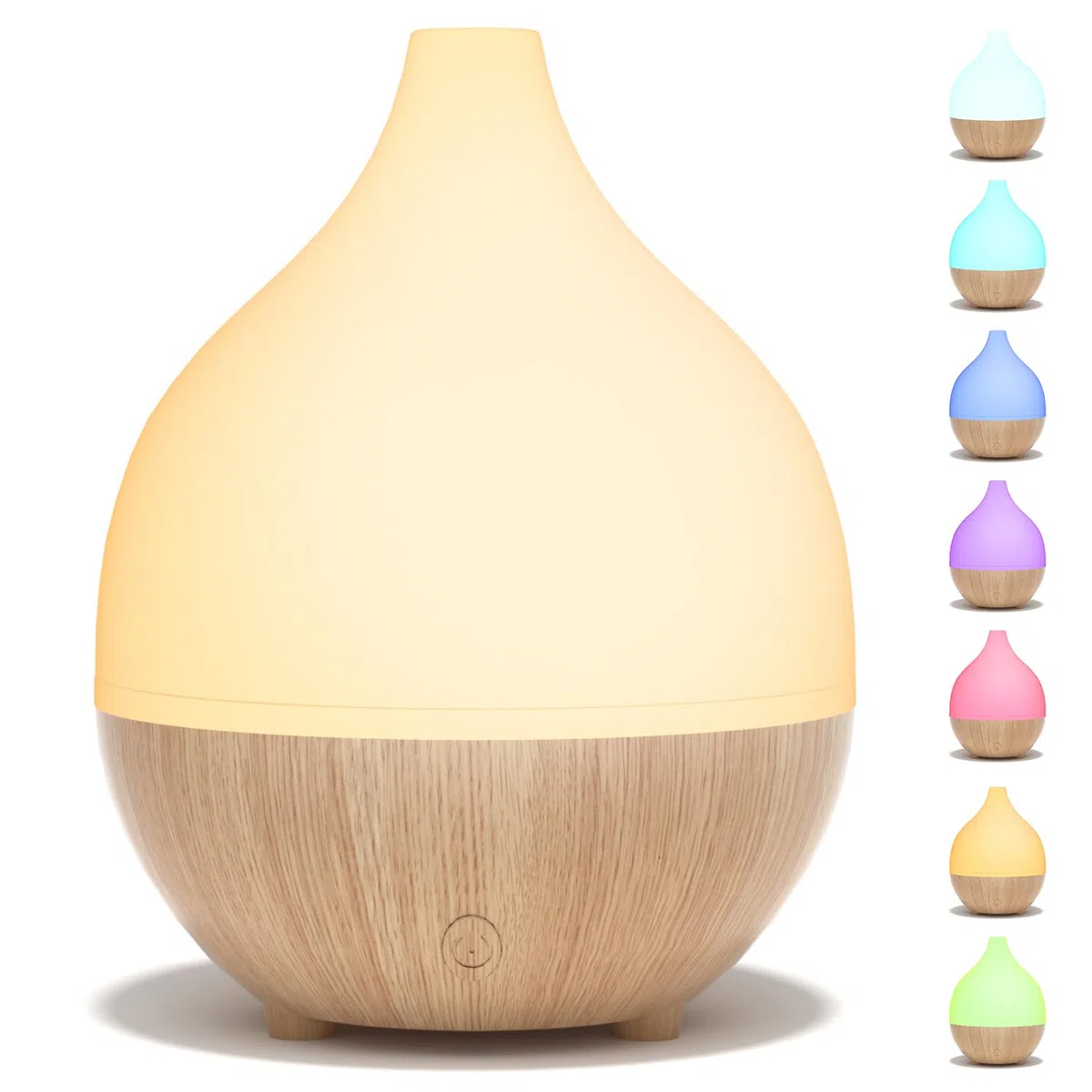SALKING Difusor Aceites Esenciales, Humidificador Aceites Esenciales Ultrasónico para Aromaterapia, Difusor de Aromas 8 LED sin BPA, Apagado Automático, para Hogar y Oficina, Madera Clara 100ml