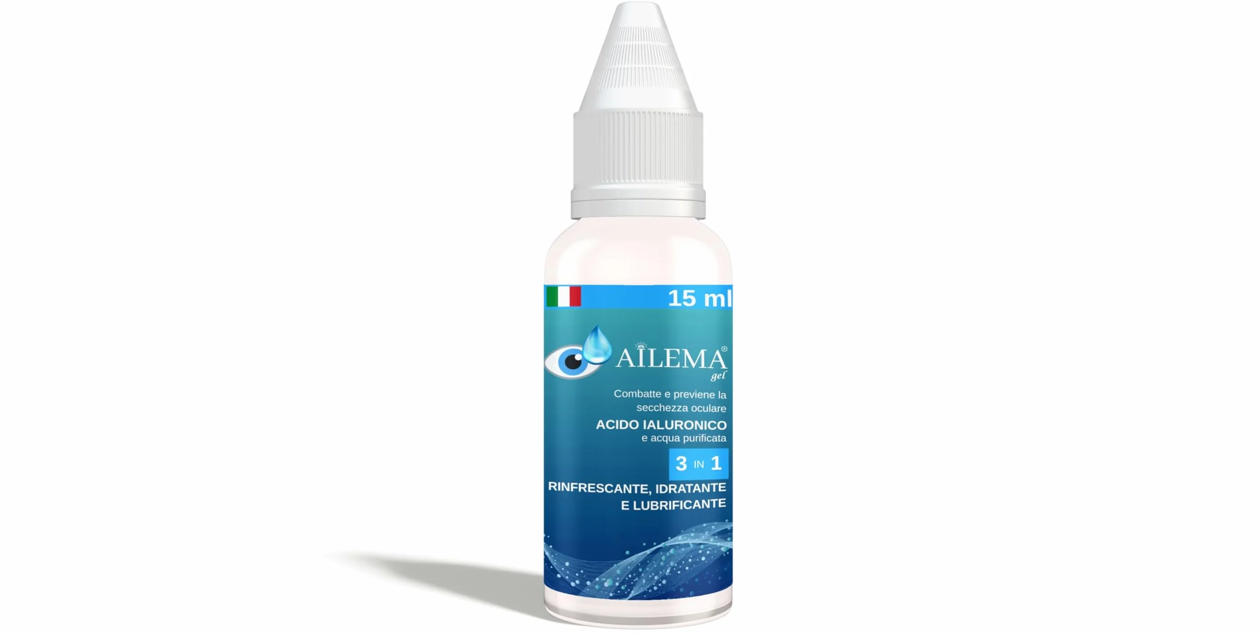 Gotas humectantes con ácido hialurónico Maxi formato 15 ml | 3 en 1: Lubricante, refrescante y drenante | Alivio inmediato para ojos secos e irritados | Uso diario | Efecto inmediato