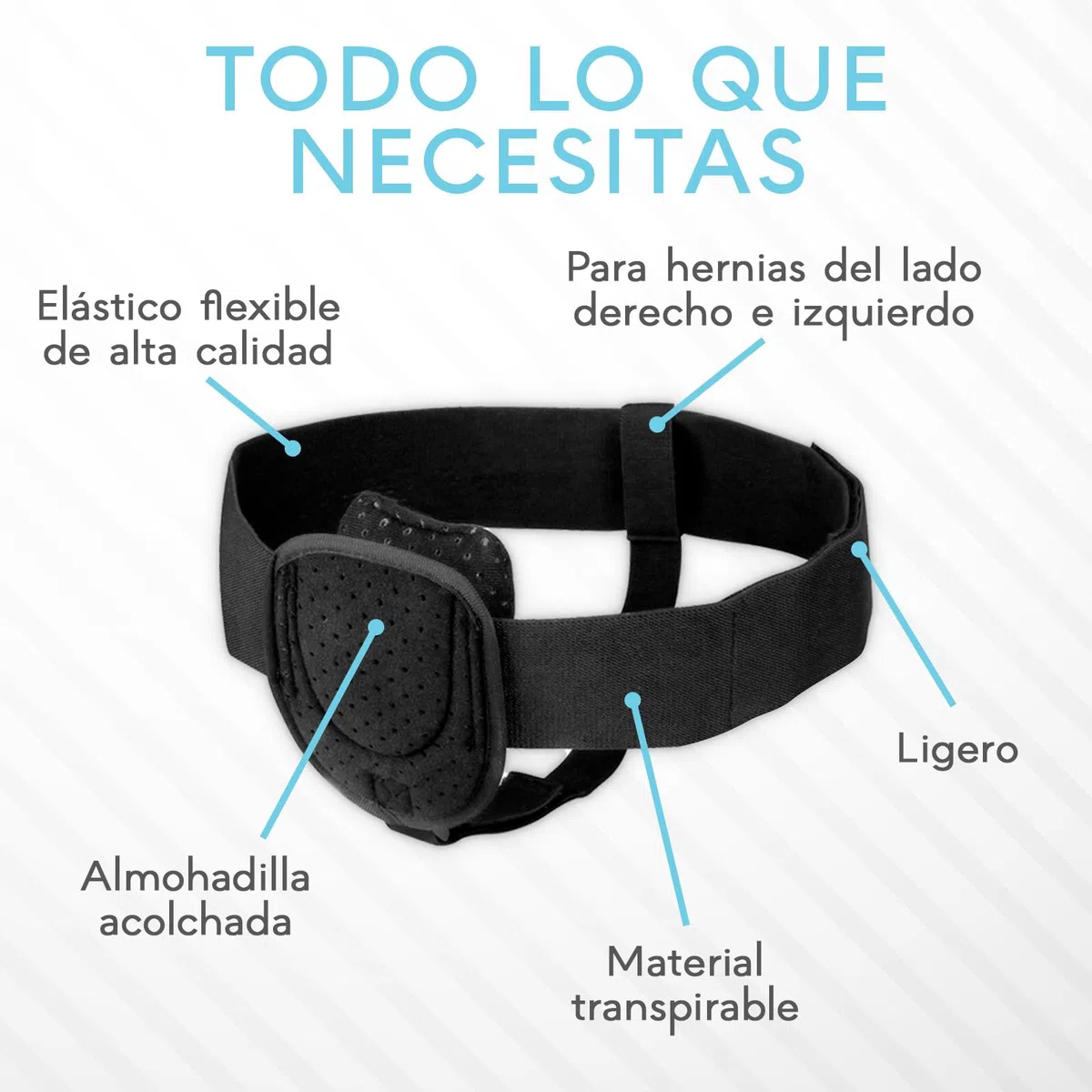 Adamson H2 Cinturón de hernia para hombre - Cinturón ajustable para hernia inguinal lateral - Ajuste universal discreto y soporte cómodo - Compresión ingle con correa de cintura ajustable