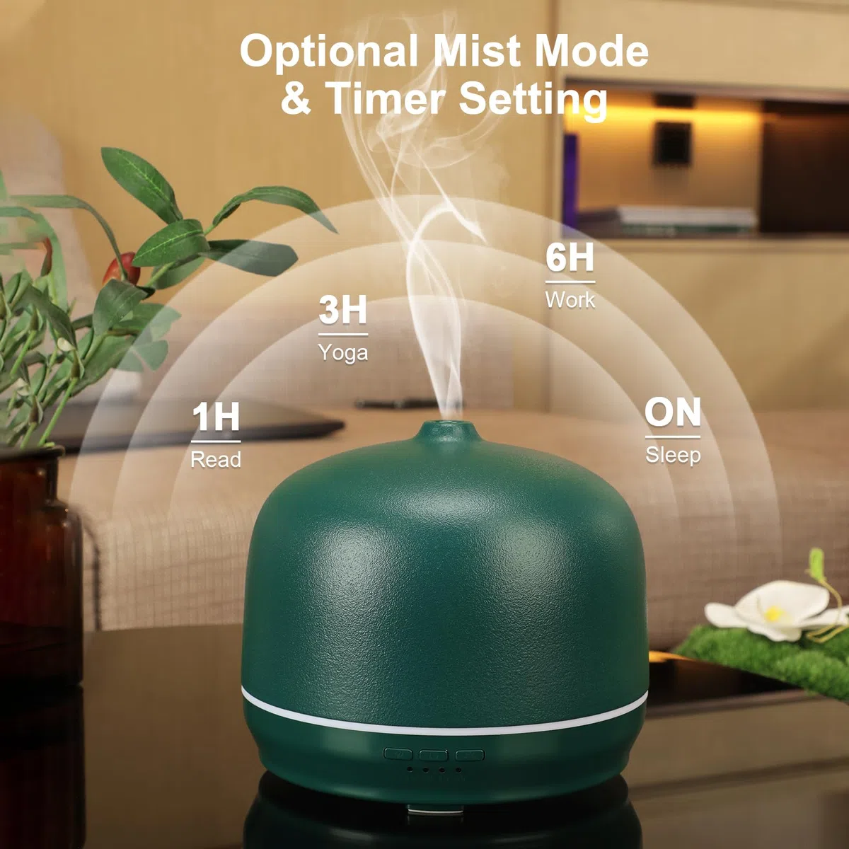 Difusores de aceite esencial de cerámica para el hogar, habitación grande, difusor de aire de aroma de aromaterapia de 500 ml, difusor de aire ultrasónico con temporizador, naranja