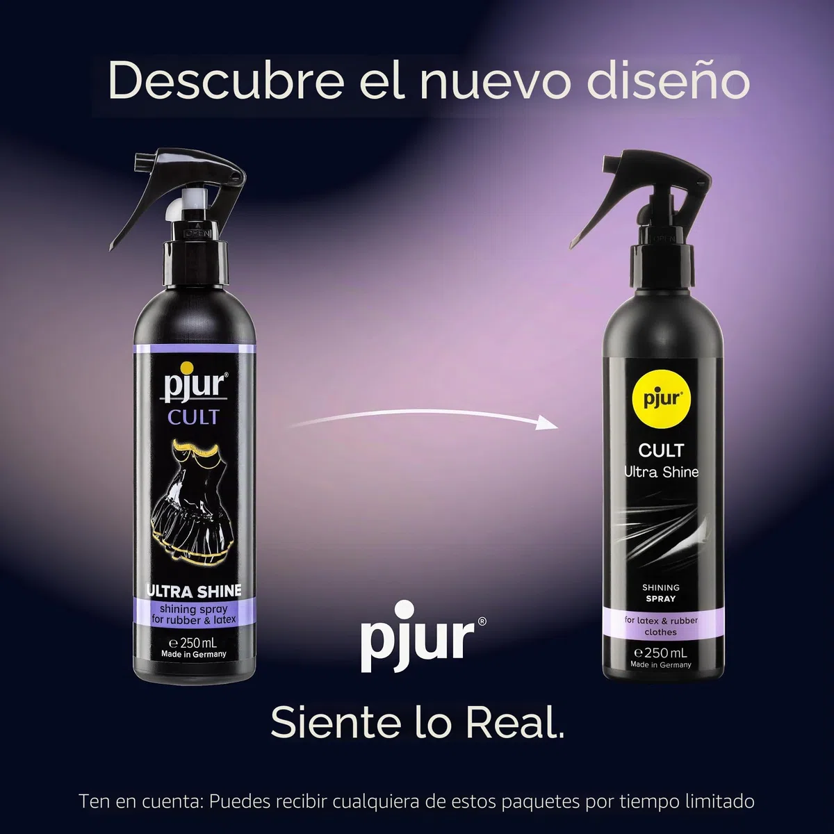 pjur CULT Ultra Shine - Cuida el látex para un brillo intenso sin pulido posterior - para goma (250ml)