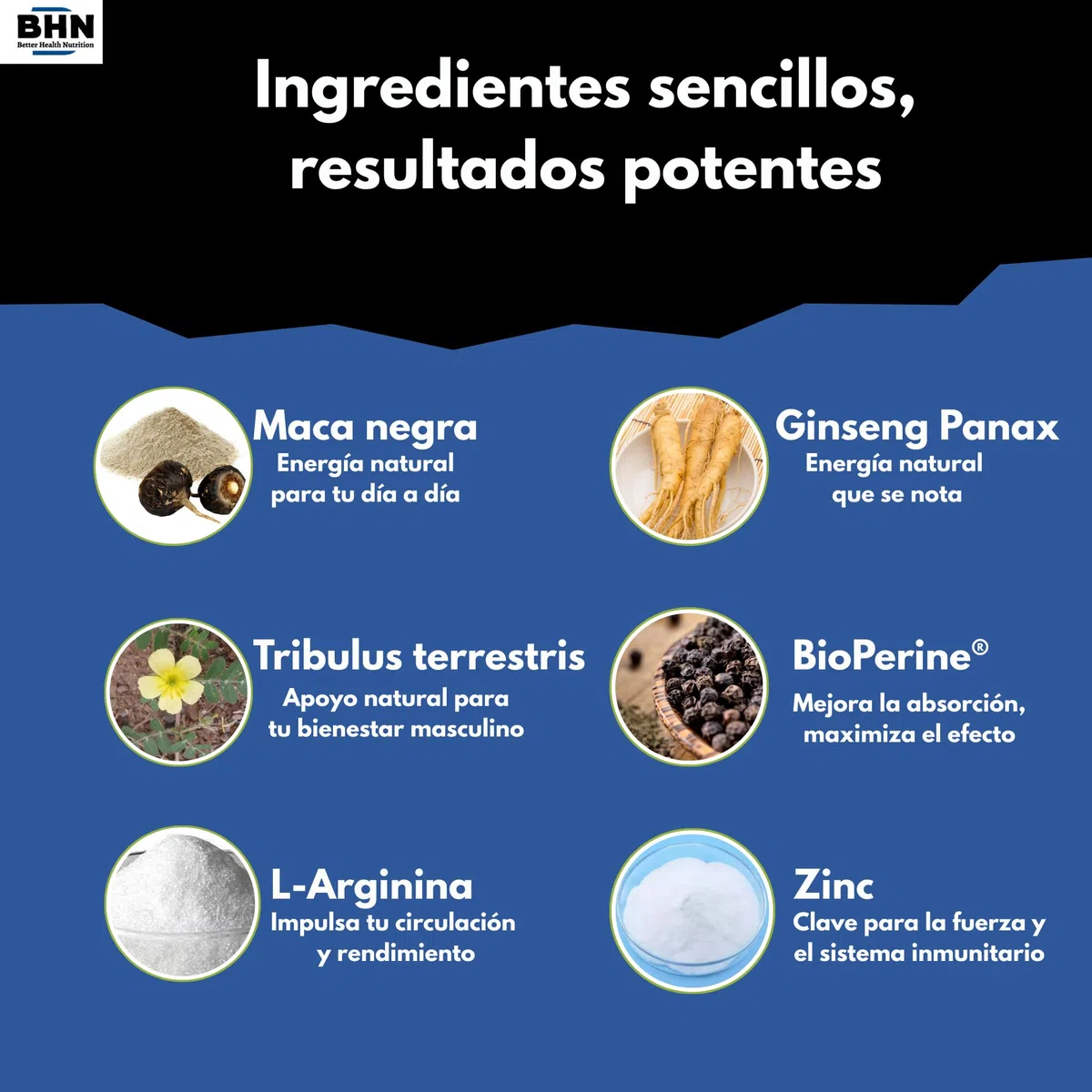 Testosterona Hombre - Más Energía y Resistencia, Apoyo para la Circulación Sanguínea - Fórmula Avanzada con Maca Negra, Tribulus Terrestris, Ginseng, L-Arginina y Zinc | 90 Cápsulas