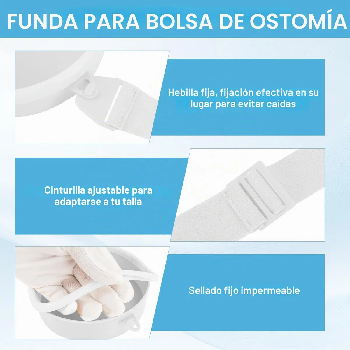 Cubierta De Baño De Ostomía De Estoma, Funda Impermeable Para Baño De Ostomía, Accesorios Bolsas De Colostomía, Blanco