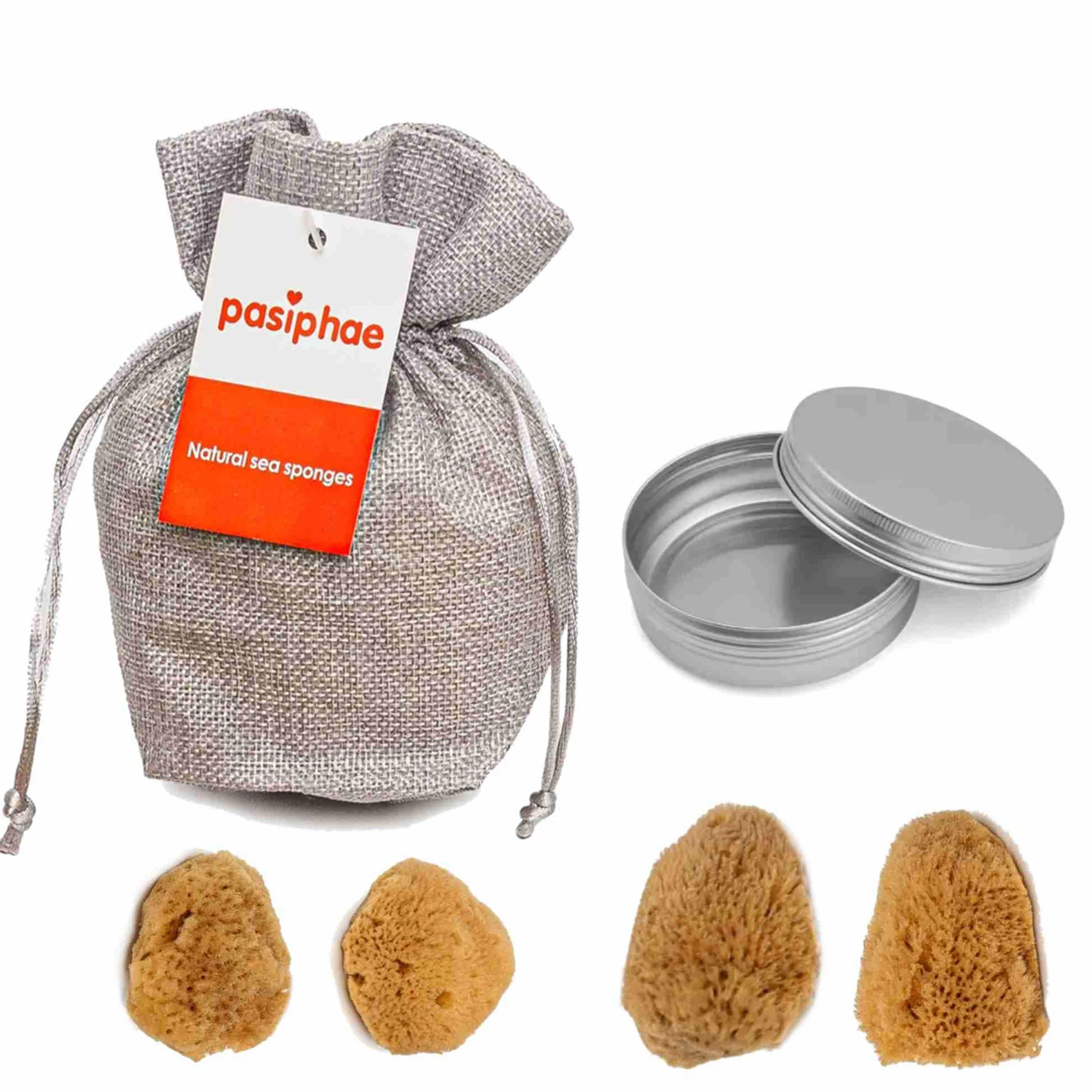 Esponjas de Mentruación Mentruativa Mentruacion Mar 100% Natural, sin blanquear como alternativa natural de tampón suave – Reutilizables, duraderas, 4 unidades (5 – 7 cm)