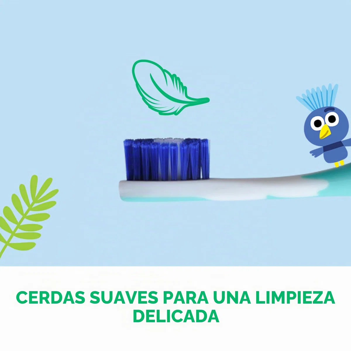 GUM Cepillo de dientes junior para niños de 6 a 9 años, cabeza acolchada, cerdas suaves, mango de agarre antideslizante, ventosa, 1 pieza, 4 x 1 pieza (con 1 muestra adicional)