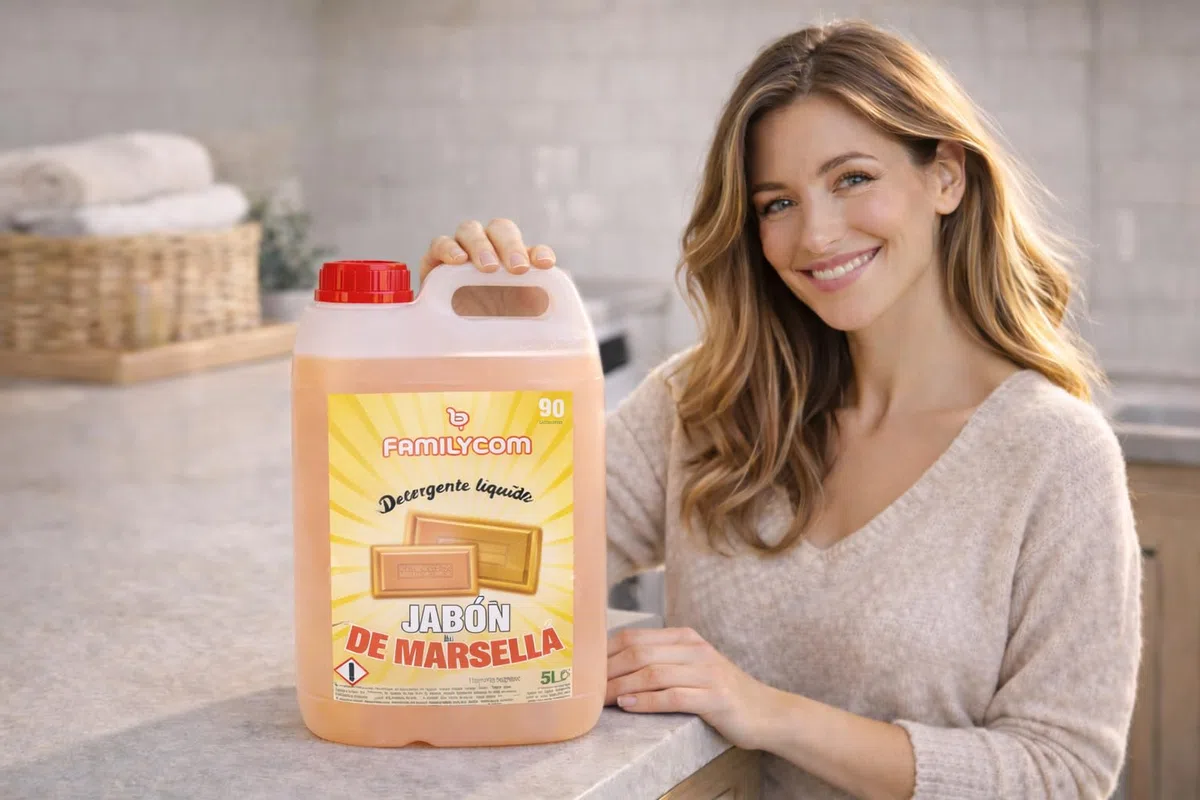 Detergente Líquido para Lavadora Marsella, Detergente Concentrado para Ropa Blanca y de Color, 90 lavados, Jabón Natural para una Ropa Limpia y Cuidada