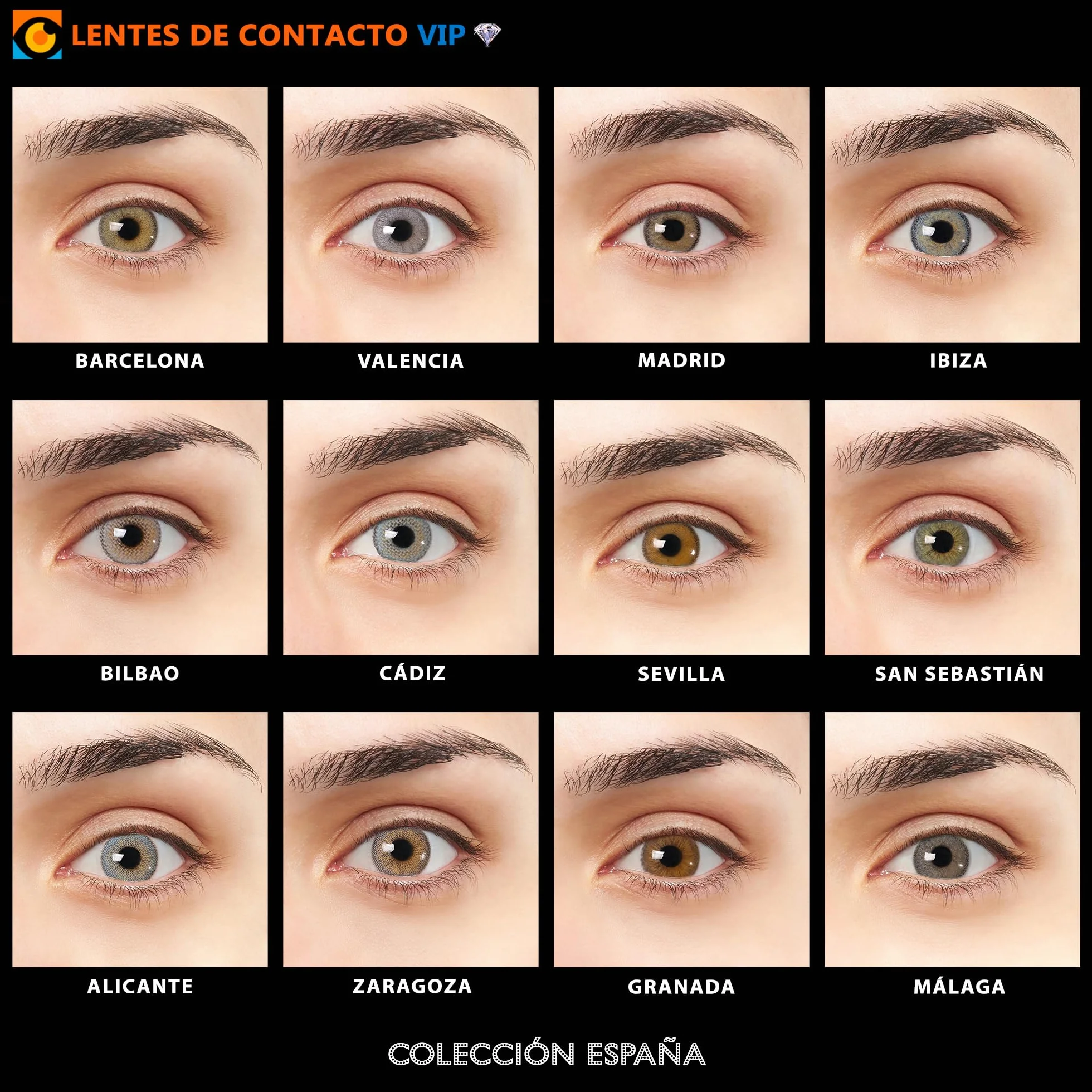 Granada VIP Lentillas de Color Marrón diseño super natural con aro de definición 2 Lentes de contacto anuales + portalentes + pinza + aplicador