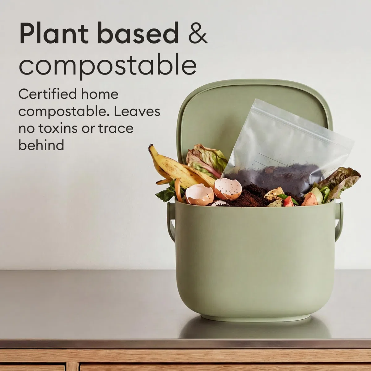 Vove Bolsas compostables medianas para sándwich, 30 unidades, aptas para congelador, a prueba de fugas, sin sustancias nocivas, superficie para escribir, ideal para panes escolares y preparación de