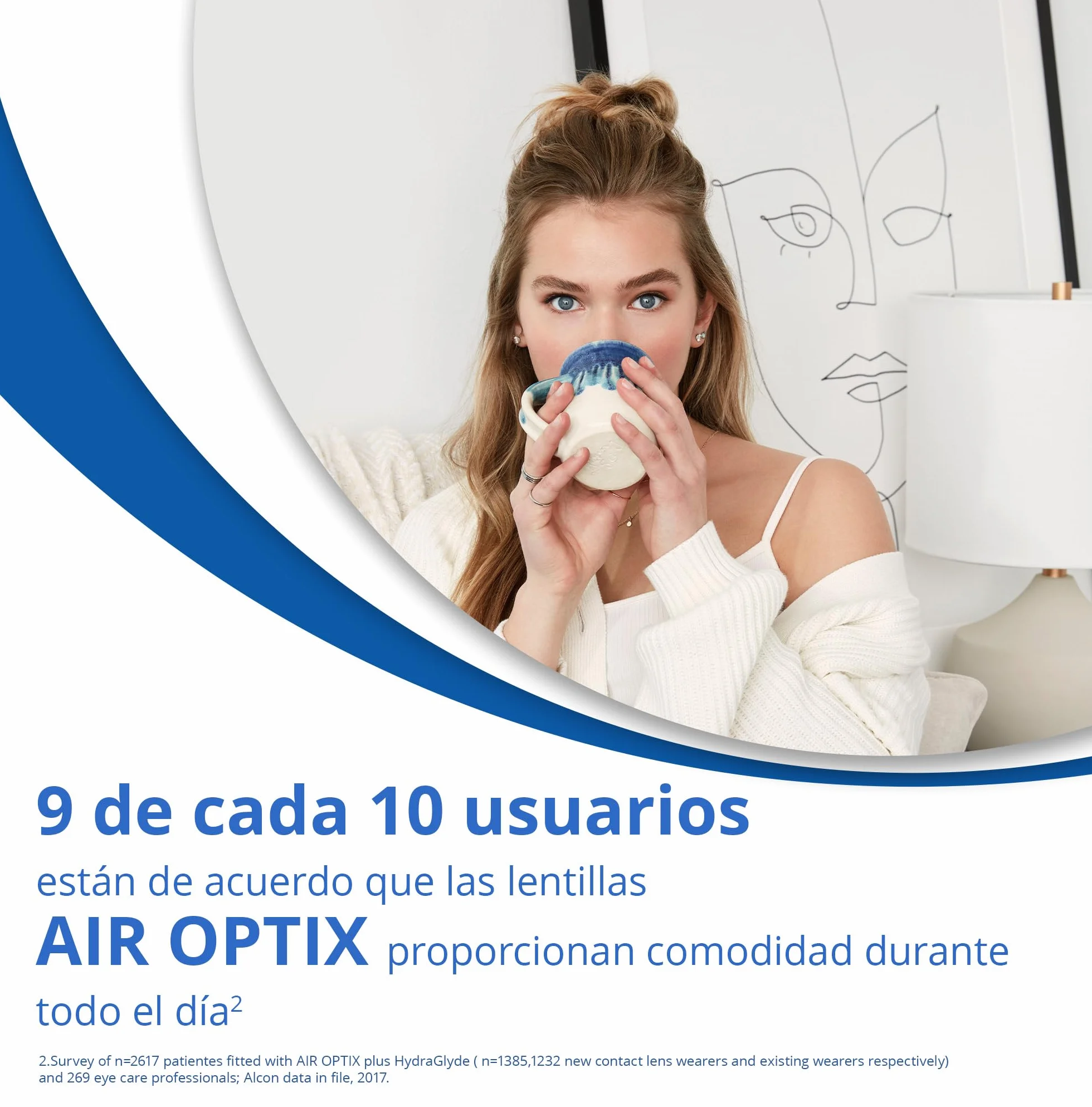 Air Optix plus HydraGlyde Lentes de contacto de reemplazo mensual, Pack de 3, R 8.6 mm, D 14.2 mm, -8.5 Diopt