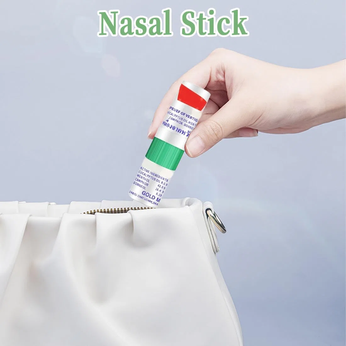6 piezas Nasal Stick, Palitos Nasales con Aroma a Aceite Esencial, Inhalador Na-sal de Aromaterapia de Menta, Alivio Rápido de la Congestión Na-sal, respirar mejor por la nariz