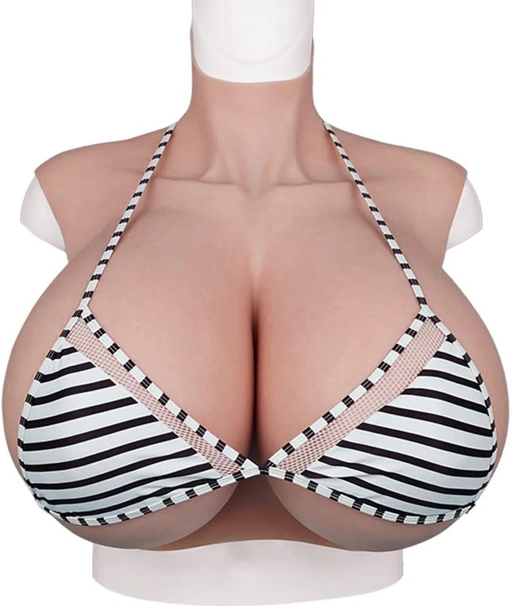 Grandes Pechos Copa H K S Z prótesis mamarias de Silicona Forma Pechera para Cosplay travesti Drag Queen transgénero, Beige Baumwollfüller, K Cup Baumwollfüller