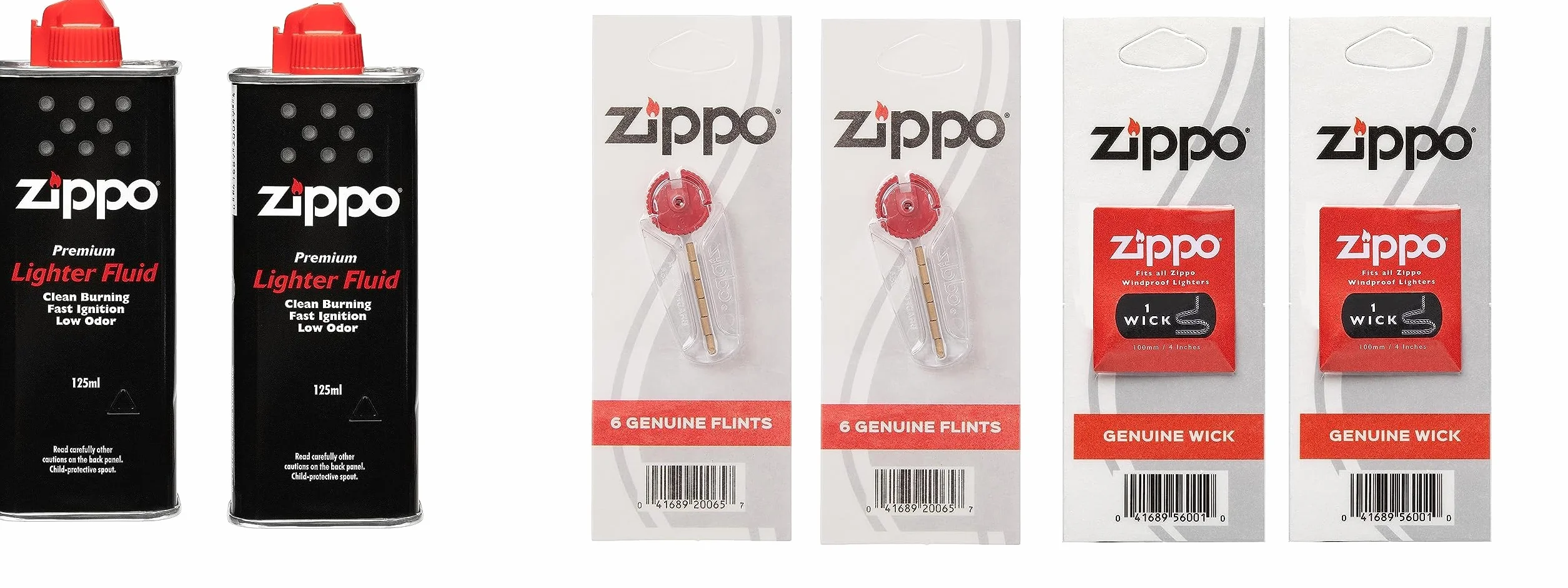 Zippo Lote de botes de gas para rellenar mecheros (2 unidades, incluye 12 sílex y 2 mechas)