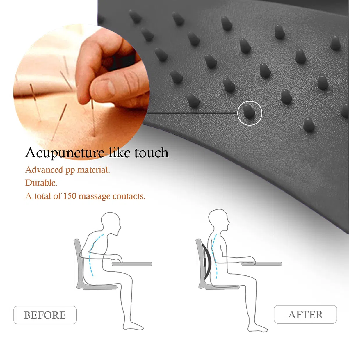 Estiramiento de Espalda,Dispositivo de Estiramiento Lumbar para Masaje de Espalda y Aliviar el Dolor de Espalda,3 Niveles Ajustables Corrector de Postura