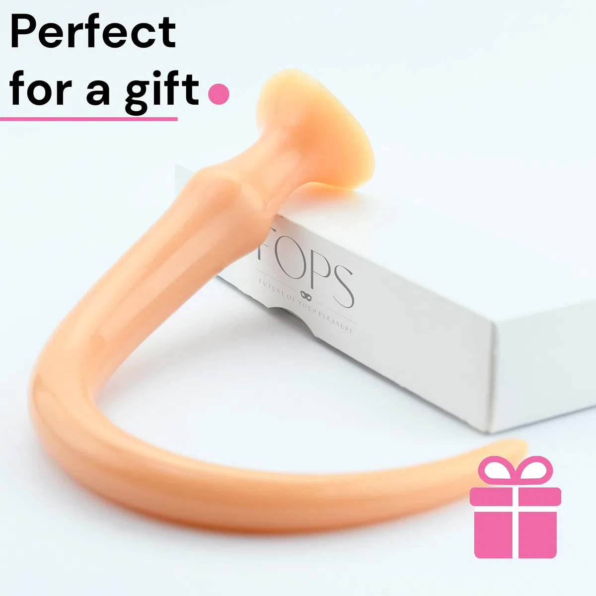 Dildo anal 50 cm color beige con ventosa – Plug anal largo 1,5–5 cm diámetro – Consolador flexible de PVC – Dilatador anales masculino y femenino – Juguetes sexuales adultos Butt plug A90-2