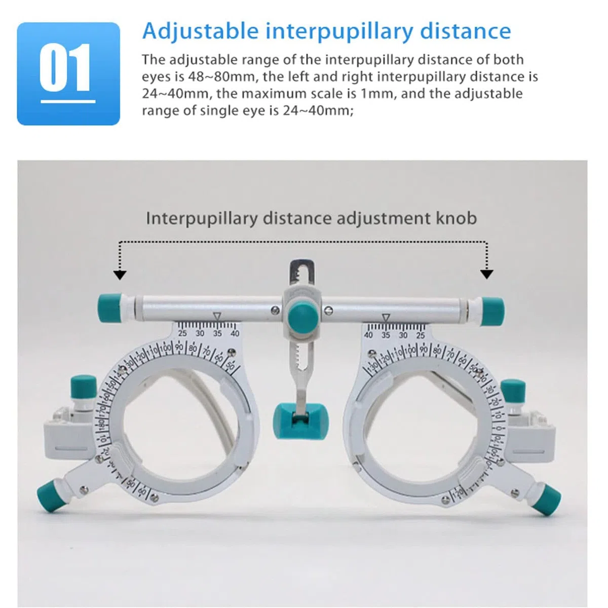 Juego de lentes de prueba ópticas, montura para lentes de optometría ocular, montura para lentes de prueba ópticas, montura para lentes de prueba oculares de optometría, montura para lentes de prueb