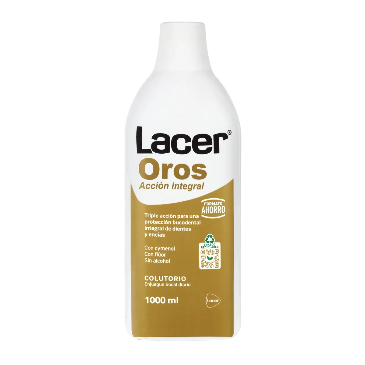 LACER OROS - Colutorio 1000 ml, Enjuague Bucal, Protección Bucodental Integral, Triple Acción, Previene el Sangrado, Reduce la Sensibilidad Dental, Protege Contra la Caries