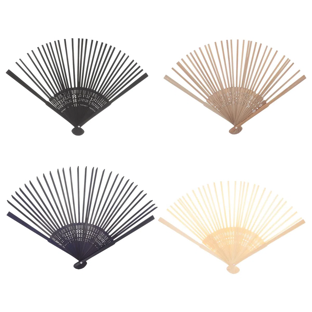 Bestyash 4 Varillas De Abanico De Bambú Plegable Kit Marco Vintage para Manualidades Abanico De Estilo Antiguo Accesorios para De Danza Y Ventiladores De Mano