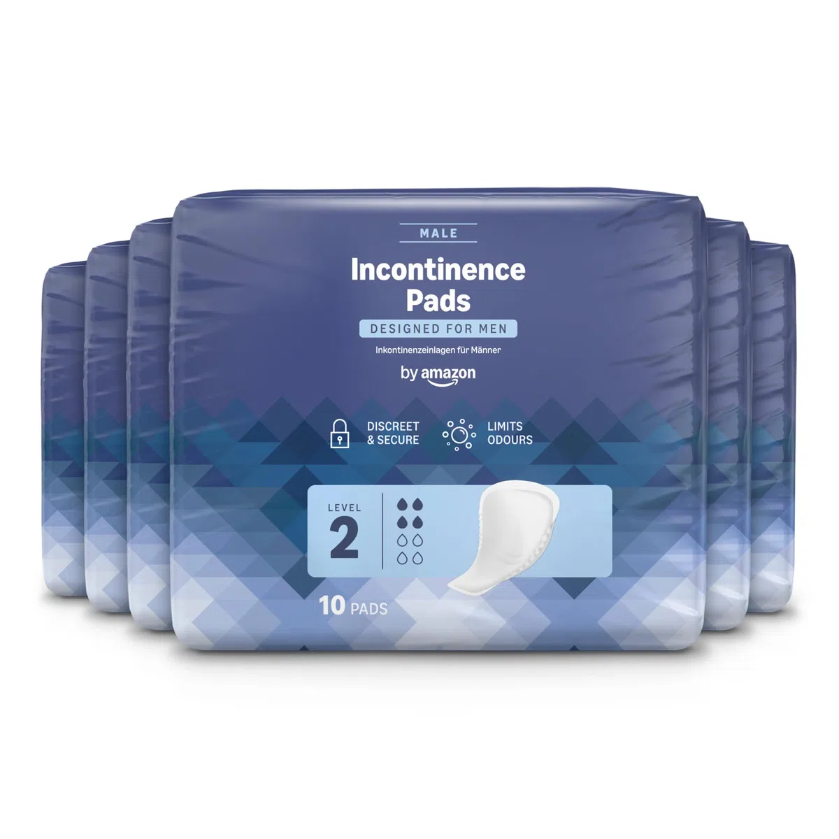 by Amazon Hombre Compresas para la incontinencia - 60 Compresas (6 Paquetes de 10)