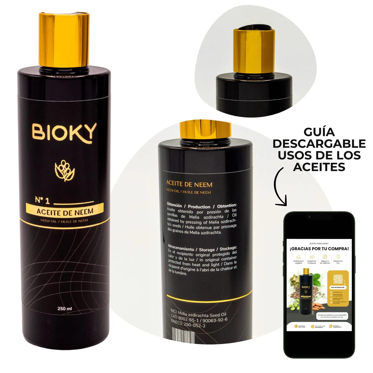 Aceite de Neem para la Piel 500ml - Aceite Vegetal Prensado en Frío | Cuerpo, Piel, Cabello | Prensado en Frío | Olor Característico Neem (500 ml)