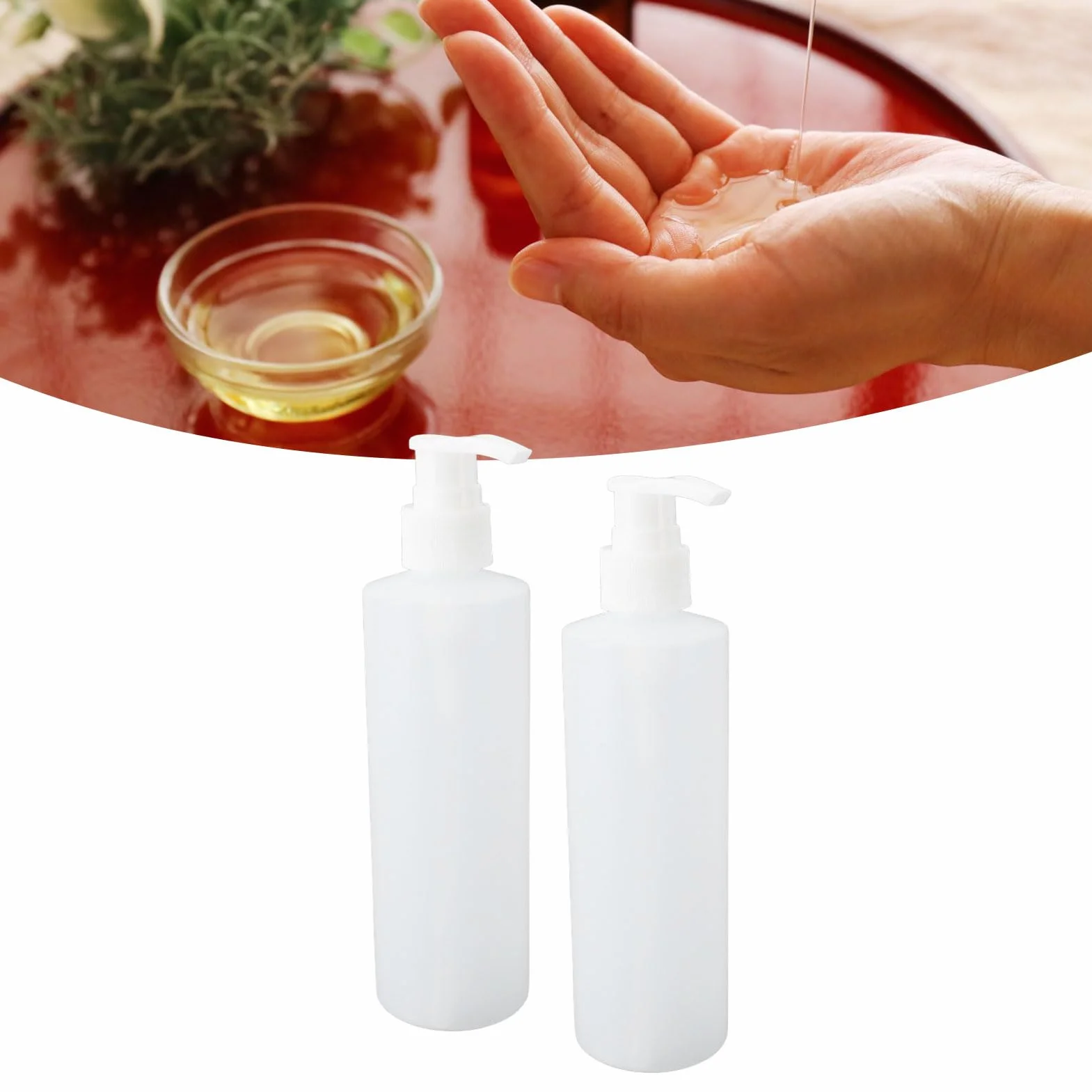 Yctze Botella de Aceite de Masaje, Calentador de Aceite de Masaje, Botellas de Bomba de champú Profesionales Recargables de 250 Ml, Botella de Repuesto para Calentador de Aceite de